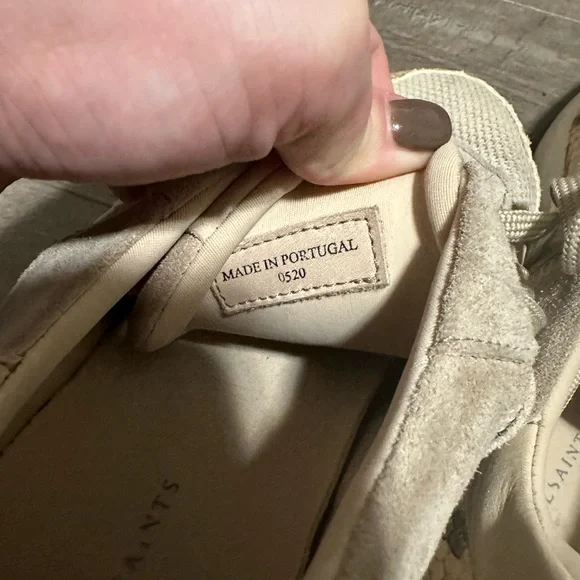Allsaints Skye Snake Suede Sneakers 38 NWOB